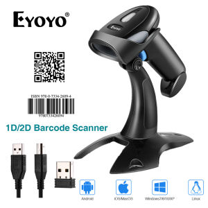 【🔥🔥🔥Hot sale &Local 1~2 days delivery】Eyoyo มือถือ 2.4G 1D 2D ไร้สาย Barcode Scanner เครื่องสแกนบาร์โค้ด USB มีสายแถบชาร์จได้โค้ด QR Scan สำหรับการทำงานสินค้าคงคลังด้วย Windows XpMac OS Linux