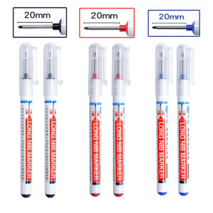 6PCS Multifunction 20mm Deep Hole Long Tip Head Markers For Metal Perforating Pen Waterproof Bathroom Woodworking Decoration