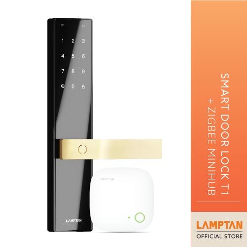 [แถมติดตั้งฟรี] LAMPTAN กลอนประตูดิจิตอล Smart Door Lock T1 มาพร้อมกับ ...