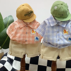 Kyiibaby New western style baby children summer clothes handsome boy short sleeve two-piece set kybb040