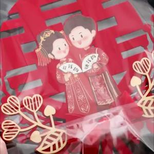 喜字结婚专用婚房布置大门卧室门装饰婚礼房间门贴婚庆用品大全Wedding special wedding room layout door bedroom door decoration wedding room door paste wedding supplies complete