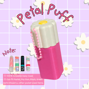 Cute Daisy Flower Case compatible for Inhalers Lip Balms & Small Essentials like PoySian Pastel Inhalers
