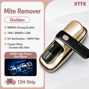 XTTX+Tixx 10000PA Mite Removal Dust Mite Vacuum Cleaner Dual Cup 60℃ UV Sterilization for Bed/Sofa/Carpet