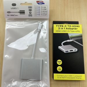 Cáp chuyển 3 trong 1 Type-C ra HDMI 4K/ USB 3.0/ Type C cao cấp tivi máy chiếu dùng trong trình chiếu cho máy tính