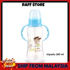 280ml Baby Cup Learn Drinking Water Straw Handle Bottle Training Drink Milk Bottles Botol Susu-RAFF STORE