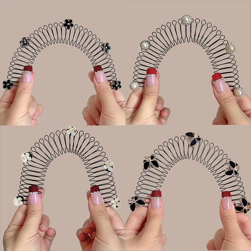20cm Invisible Broken Hair Hairpin Women Roll Curve Bangs Fixed Insert Comb  Styling Hair Accessories