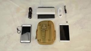 {READY STOCK}Mobile Phone Case Pouch Waist Bag Waterproof Nylon Multifunction Casual Men Waist Pack Male Small Bag