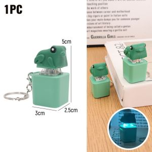 WH New Funny Croaking Frog Keychain Rechargeable Keyboard Fidget Clicker Sound Keyring with LED Light for Office School Stress Relief