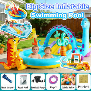 Inflatable Swimming Pool for Kids with Air Pump Outdoor Foldable Swimming Pool Big Size for Family
