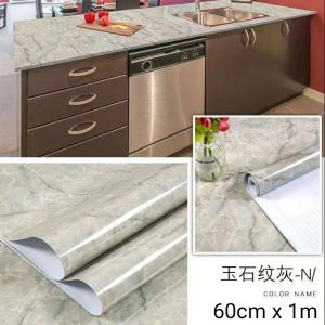 Stiker Wallpaper Meja Dapur Sticker Kitchen Motif Marble Marmer Glossy Anti Minyak Tahan Panas