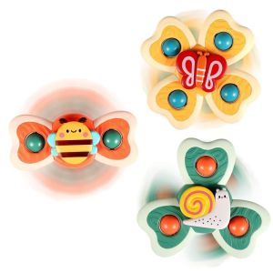 UFANSM A Set Sensory Development Baby Suction Cup Spinning Tops Toy Colorful Portable Spinning Top Baby Toys Toddler Fun Lightweight Suction Spinner Toys Children