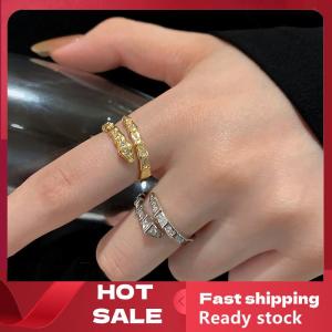 🚚【Local Express Delivery】🚚 Light Luxury Crystal Snake Shape Ring For Women Girl Exquisite Shiny Zircon Opening Adjustable Finger Ring Wedding Jewelry Gifts