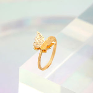 Hyl Jewelry 159J Cincin Titanium Wanita Emas Muda Anti Karat Asli Silver Emas Couple Dewasa Dan Luntur Logam Asesoris