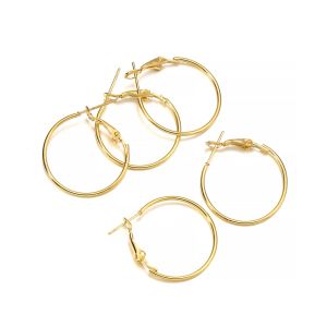 10pcs/lot Gold Color Round Alloy Earring Hoop Hooks For Jewelry Making Findings Diy Earrings Accessories Supplies Wholesale
