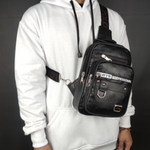 TAS SALEMPANG PRIA TAS SLING BAG KULIT PU POLO AMSTAR