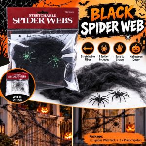 [SG Stock] Halloween Spider Web Stretchable Cobweb Realistic Scary Party Haunted House Home Decoration