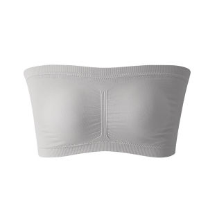 Cross-Border plus Size Double Layer Strapless Bra and Undershirt Tube Top Womens Detachable Chest Pad Strapless Bandeau Womens Invisible Underwear Foreign Trade