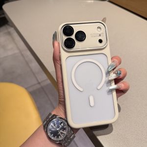 Candy Silicone Bumper Transparent For Magsafe Cover For iPhone 17 16 15 Pro Max Lens Film Shockproof Hard Acrylic Case