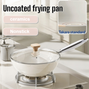 Ceramic Glazed Non-Stick Cookware Flat Bottom Baby Complementary Food Pot For Gas And Induction Cooktop Universal 28cm Diameter