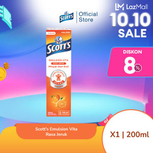 Scotts Vitamin dengan Omega 3 Vitamin A dan D + Kalsium Vita Rasa Jeruk 200ml