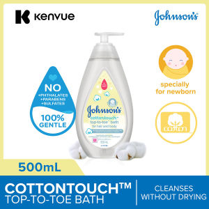 Johnsons Baby Cottontouch Top To Toe Bath Blended With Natural Cotton 500ml