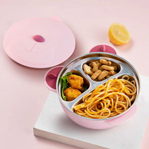 VREN Stainless Steel Cartoon Suction Bowls for Baby Non-Slip & Non-Flip Baby Insulation Bowl Tableware for Infants BPA Free