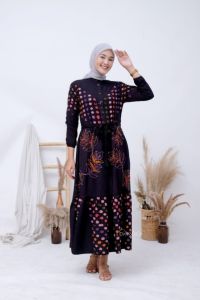 MULTI COLOUR DRESS GAMIS TWILL RAYON CANDI MEKAR GAMIS BATIK CAP PEKALONGAN