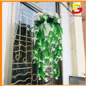 Giỏ Hoa Treo Tường Trang Trí Nhà Cửa Chậu Hoa Giả Decor Ban Công Cắm Sẵn Y Hình Đẹp DG-596