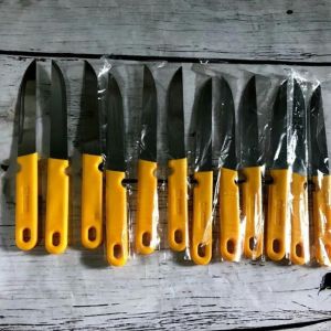 Hộp 12 Cây Dao Bếp Thái Lan Cán Vàng Mũi Nhọn 511 Chất Liệu Inox Dao Gọt Trái Cây Rau Quả Siêu Bén Thailand