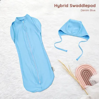 Cuddleme Bedong Instan SET Topi - Swaddlepod Hoodie Cuddle Me Swaddle Bayi Selimut Anak