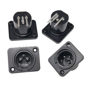 Canhtq 2 10Pcs Male Plug Straight Terminal Panel Mounted Connector 3 Pin Female Jack Panel Mount Black XLR Connector