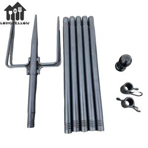 เสาธงประกบสแตนเลสเสาธงชุดเสาธง5ฟุตหมุนได้360สำหรับสนามหลังบ้านสนามหญ้าลานบ้านลาน