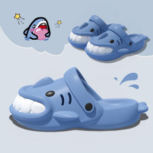 Free Shipping Large-Mouth Shark Design Slip-On Sandals For Women And Couples Suitable For Indoor And Outdoor Wear Beach Clogs MenS Thick-Soled Non-Slip Summer Sandals