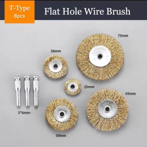 5pcs Set Wire Brush Wheel Steel Wire Polishing Wheel Grinder Cleaning Brush
