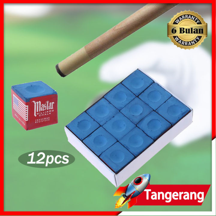 12 Pcs Kapur Billiard Biru Chalk Billiard Cuk Chalk Kualitas Premium Billiard Chalk