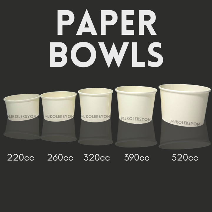 50pcs Paper Bowl Plain w/o Lid walang Takip best for Fries Takoyaki Ice ...