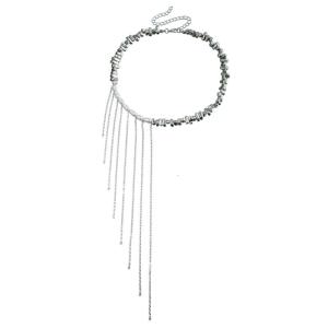 Trendy Beaded Tassels Necklace Clavicle Chain Adjustable Length Neckchain Handmade Accessories for Parties and Dates