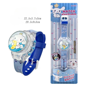 JAM TANGAN ANAK KARAKTER MUSIK LAMPU SPIN PUTAR LED DIGITAL WATCH MELODY KUROMI CINNAMAROLL