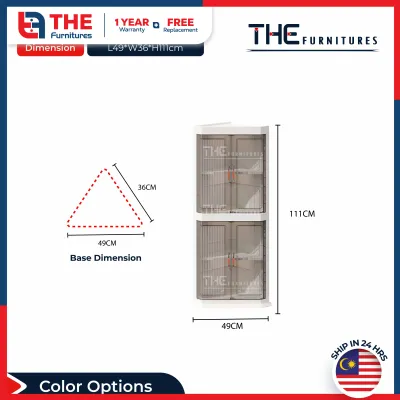 THE L47/49cm (1-3 Layers) Triangle Corner Cabinet Bedroom Bathroom Kitchen Corner Storage Rack