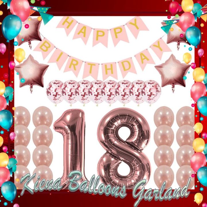 happy anniversary decoration set package Rose Gold 18th Birthday - Main Image