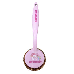 Kawaii Dishwashing Brush with Handle Strong Cleaning Sponge Brush for Pots Pans Plates & Kitchen Use