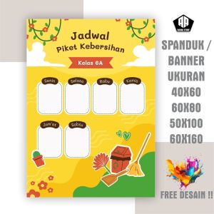 Cetak Banner Cetak Spanduk  JADWAL PIKET Bisa Request