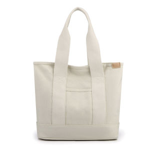 Popular pure cotton canvas bag Japanese-style simple pure cotton womens tote bag large size commuter style