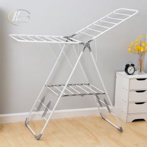 HA RT92 Rak Jemuran Gantungan Baju Sepatu Pakaian Stand Lipat - Stainless Steel Kuat dan Tahan Karat (IMPORT)