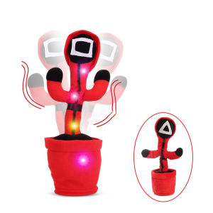 2021 Squid Game Cactus Dance Toy 120 Song Cute Singing Recording Talking Sing Voice Interactive Plushie Toys Halloween Christmas Kids Gifts