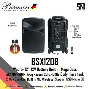 speaker portable bismarck BSX 1208 BSX1208 BLUETOOTH