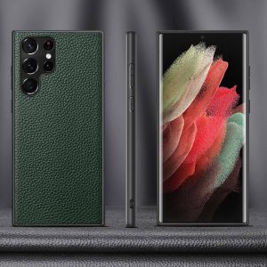 Genuine leather phone case for samsung S25 Ultra S24 Ultra S23 S22 Ultra S24 PLus S22 S23 S25 Plus cowhide back cover㏇0717