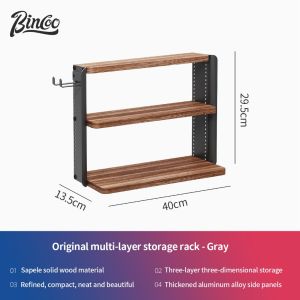 BINCOO Coffee Tool Storage Cabinet Home Storage Rack Tamper & Distributor Set Multifunctional Bar Counter Accessory Organizer