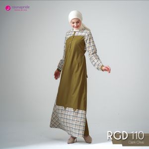 Baju Raunapride RGD 110 Gamis Wanita Muslimah Busui Friendly Pakaian Motif Dress Kondangan