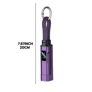 4-in-1 Display Keychain Charging Cable / with Lightning Micro USB Type-C Port / Fast Charging Date Cable for All Phones